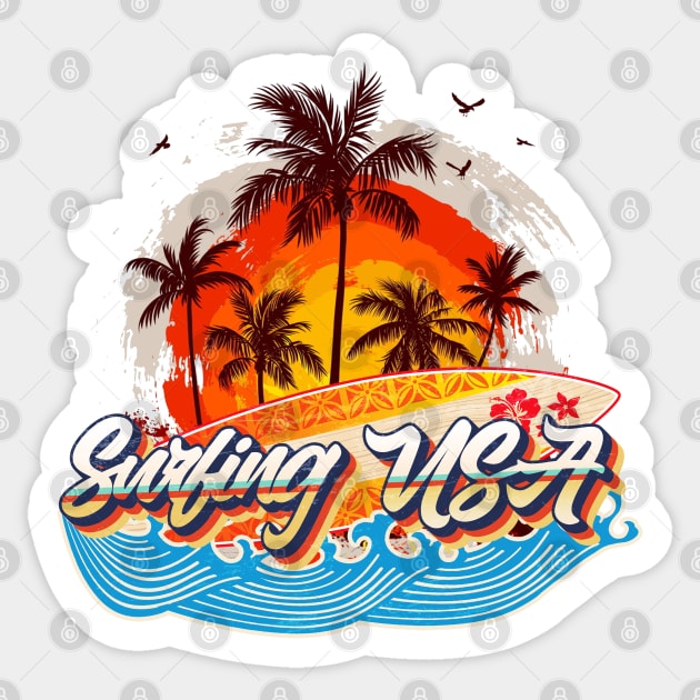 Surfing USA Sticker by sticker happy